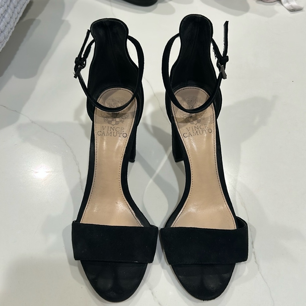 Vince Camuto black suede heels